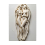 Sculptural Dual Figure Relief Wall Art & Canvas Print