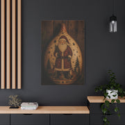 Folk Art Santa Gourd Plaque Wall Art & Canvas Print