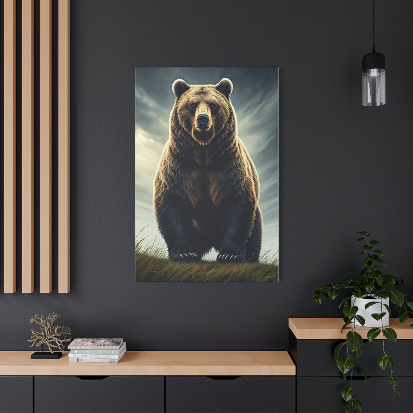 Majestic Grizzly Standing Portrait Wall Art & Canvas Prints