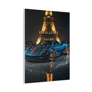 Pagani Huayra Paris Eiffel Tower Night Wall Art & Canvas Prints
