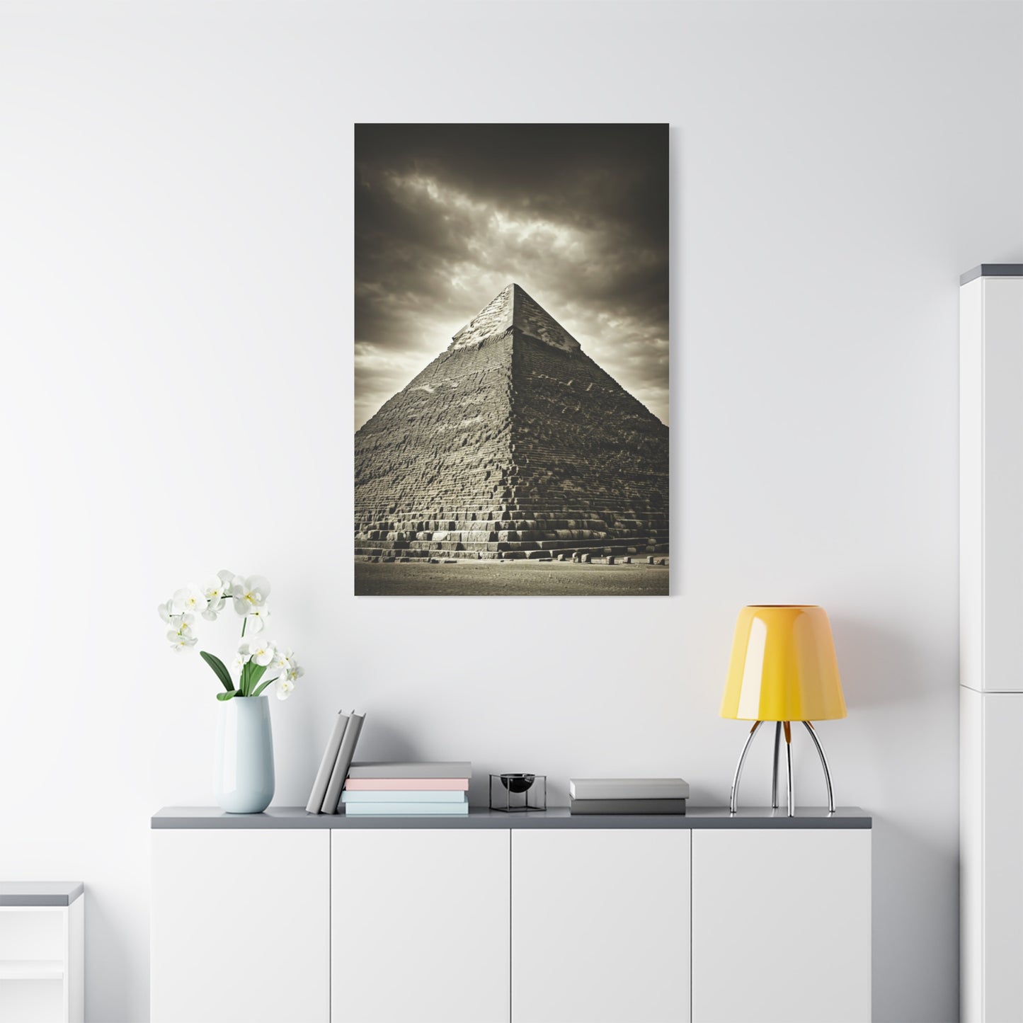 Great Pyramid in Dramatic Monochrome Wall Art & Canvas Print