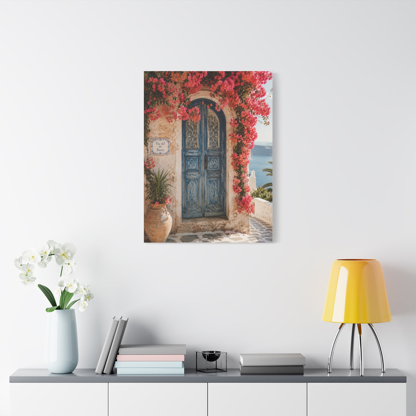 Bougainvillea Arch Mediterranean Door Tropical Wall Art & Canvas Print