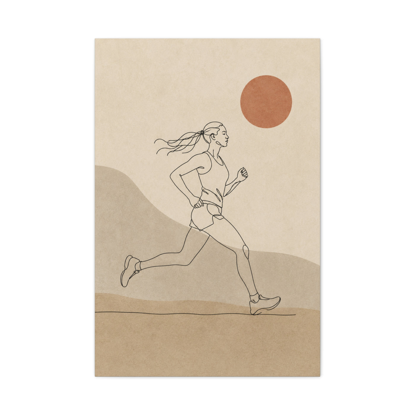 Scandinavian Runner Line Art Sports Wall Art & Canvas Print