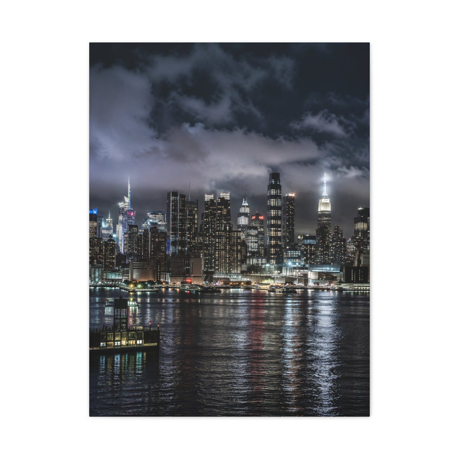 New York City Skyline at Night Wall Art & Canvas Print