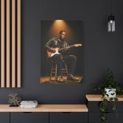 Blues Guitarist Intimate Spotlight Wall Art & Canvas Print