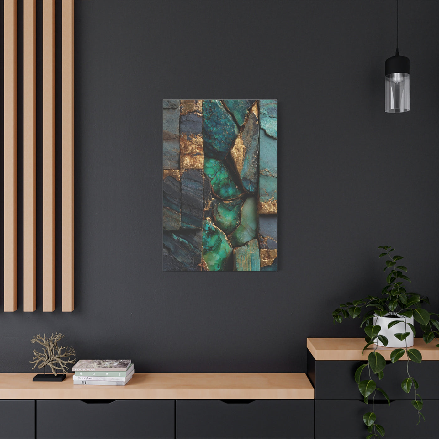 Emerald Stone Abstract Luxe Wall Art & Canvas Print
