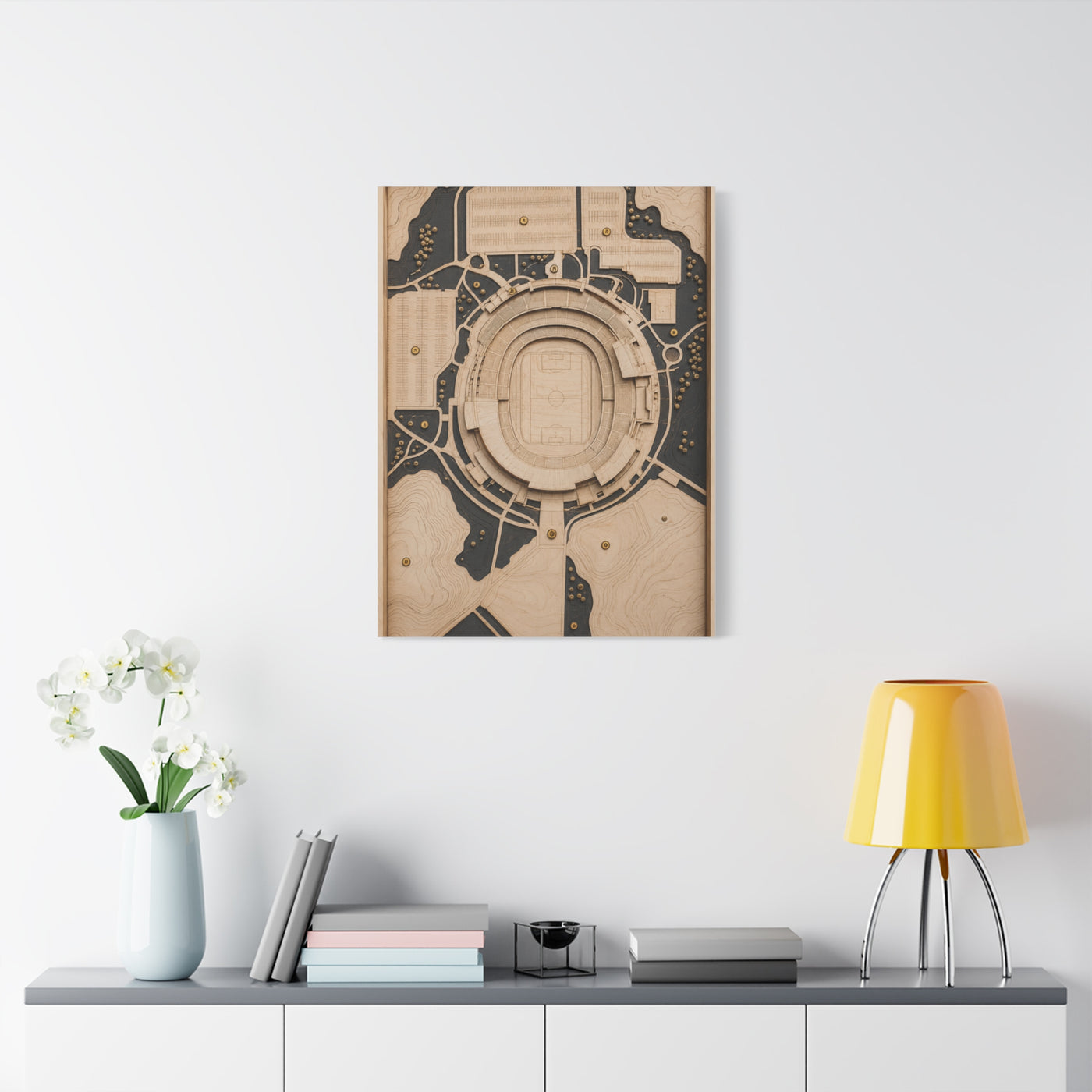 Topographic Stadium Map Sports Wall Art & Canvas Print