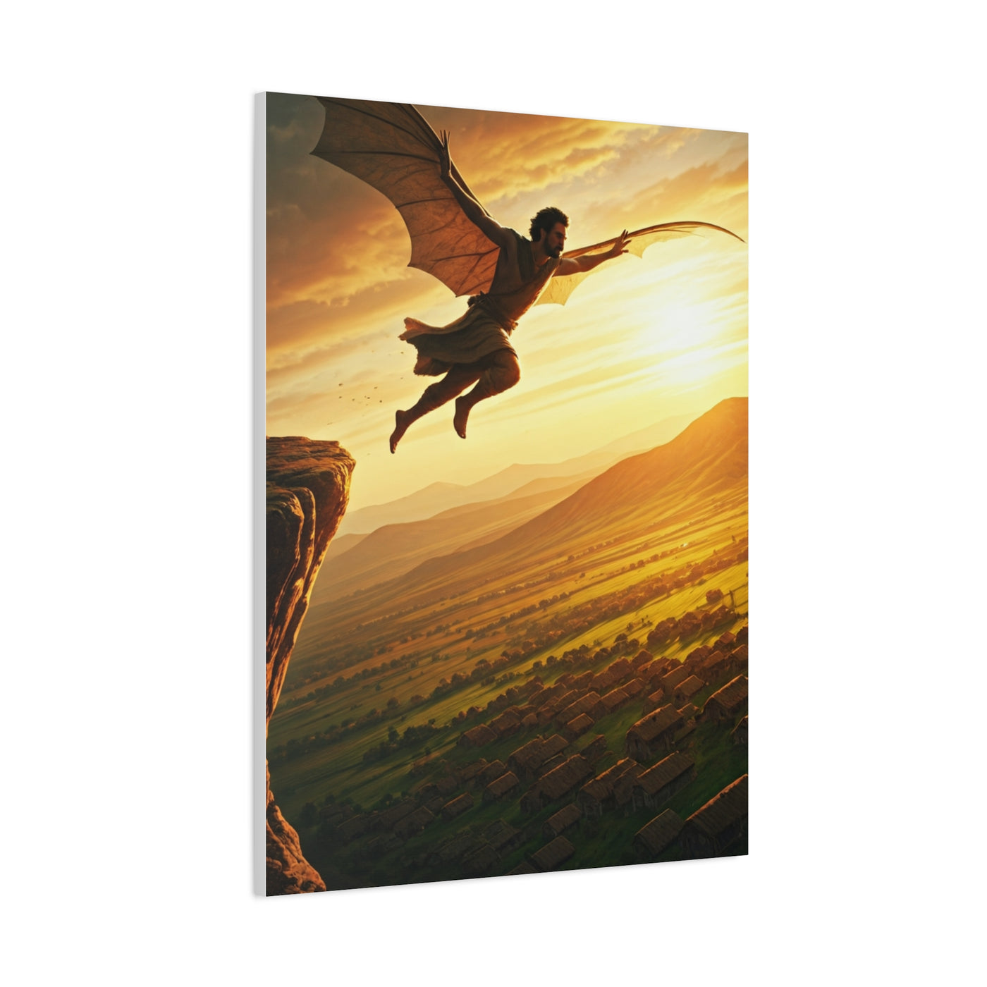Skybound Winged Leap Wall Art & Canvas Prints