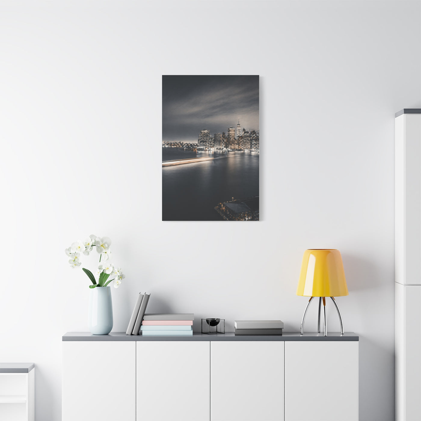 Monochrome Manhattan Waterfront Panorama Wall Art & Canvas Print