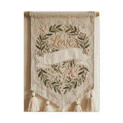 Bohemian Love Embroidered Textile Banner Wall Art & Canvas Print