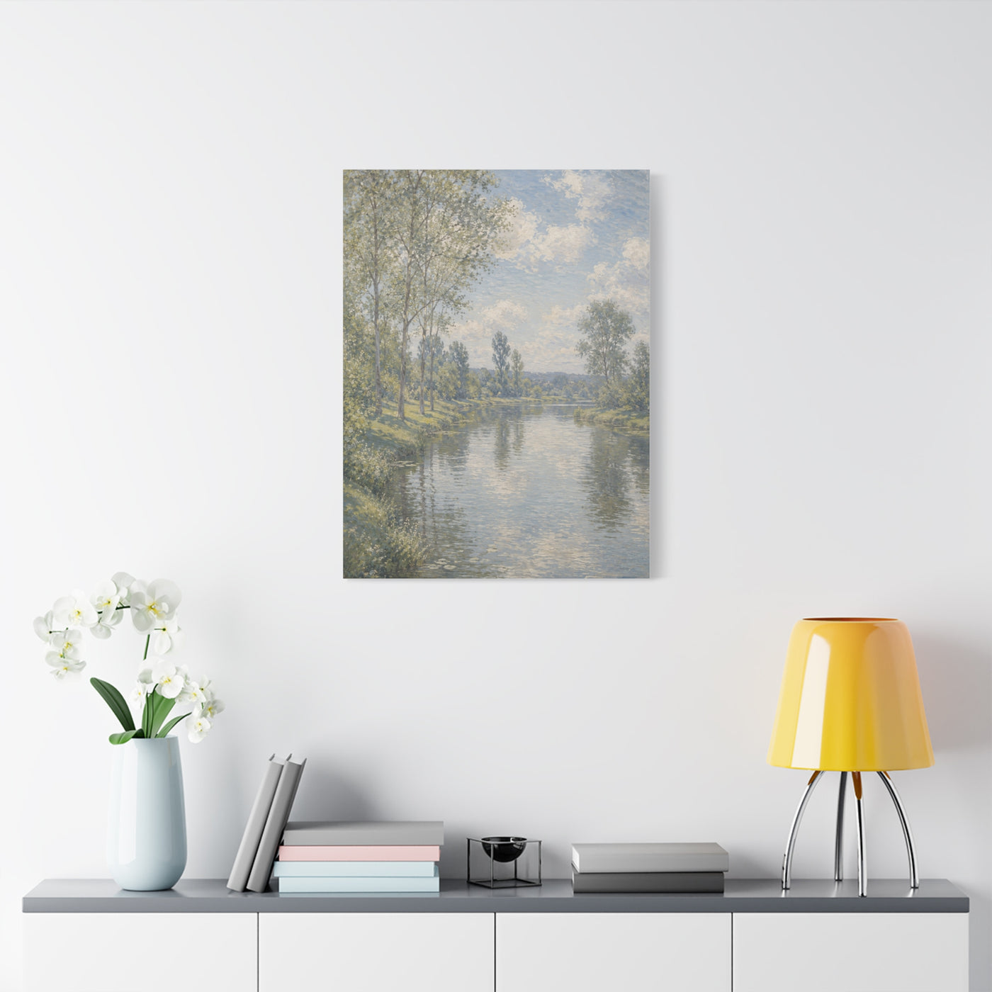 Beside Still Waters Impressionist Scripture Wall Art & Canvas Print