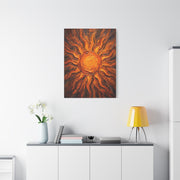 Fiery Impasto Sunburst Painting Wall Art & Canvas Print