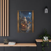 Moonlit Winter Forest Santa Wall Art & Canvas Print