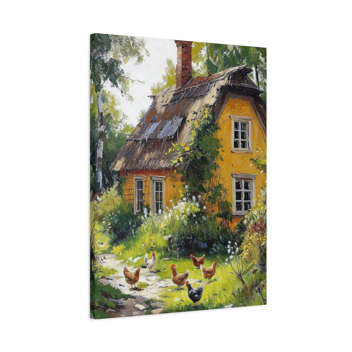 Hens Pecking Countryside Wall Art & Canvas Prints