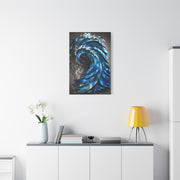 Iridescent Metal Wave Sculpture Wall Art & Canvas Print