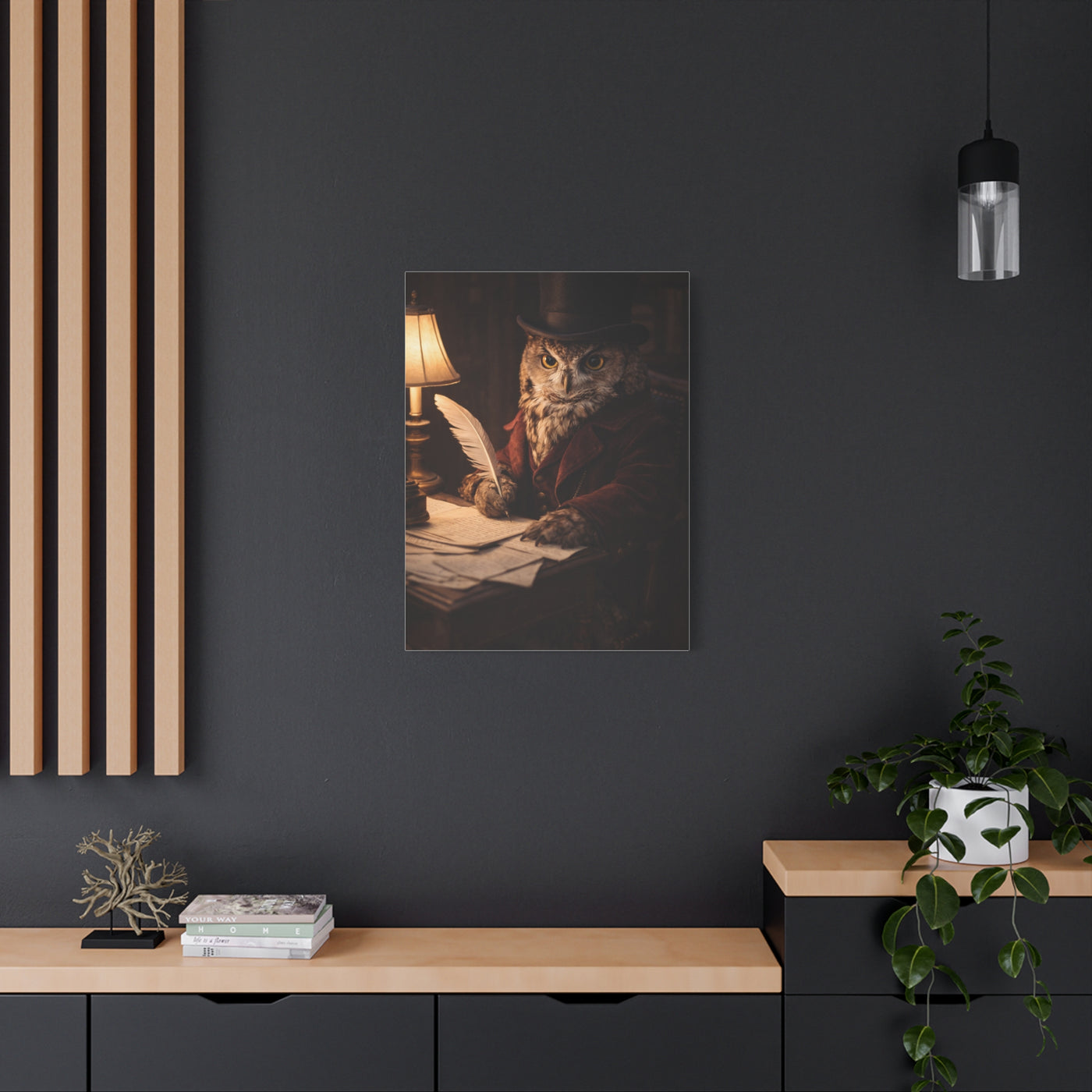 Gentleman Scholar Owl Portrait Wall Art & Canvas Print