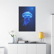 Glowing Jellyfish in Midnight Blue Waters Wall Art & Canvas Prints