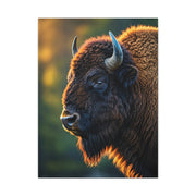 Golden Hour Bison Side Profile Wall Art & Canvas Print
