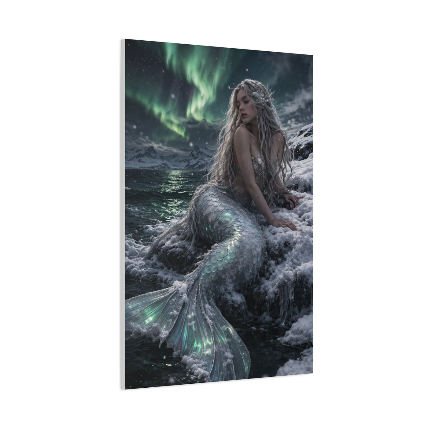 Arctic Aurora Mermaid Fantasy Wall Art & Canvas Print
