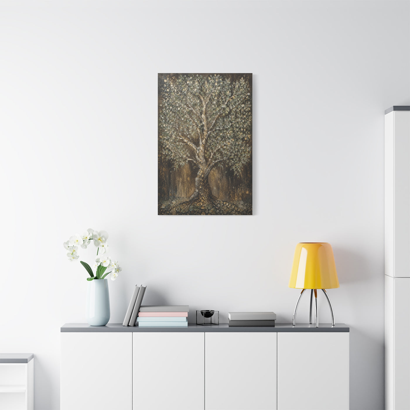 Golden Abstract Tree Texture Luxury Trees Wall Art & Canvas Print