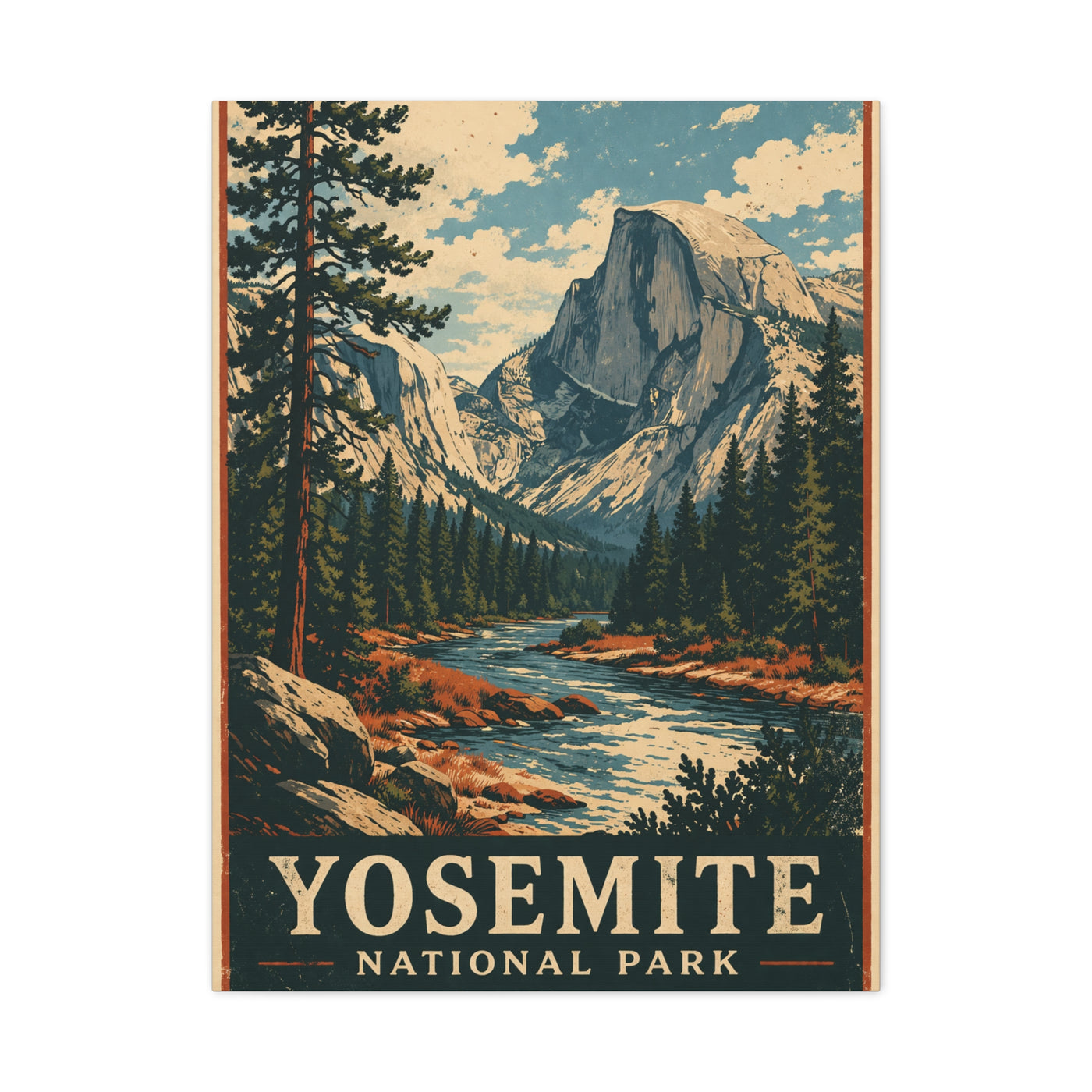 Vintage Yosemite National Park Poster Wall Art & Canvas Print