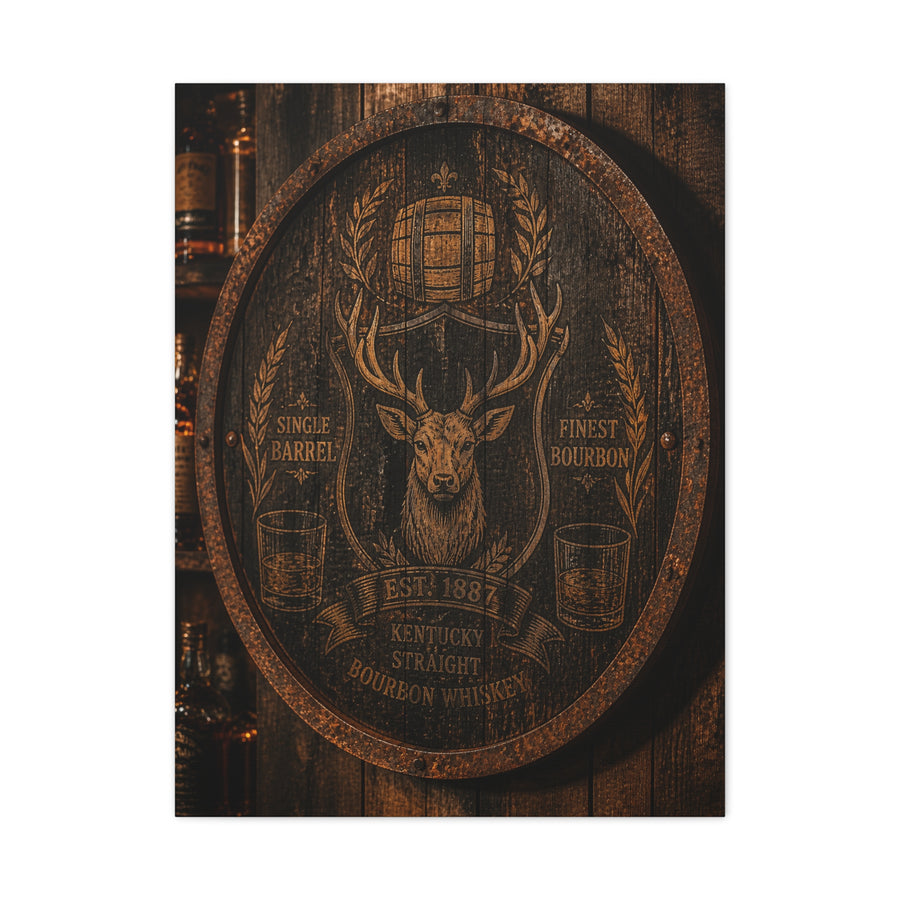 Bourbon Barrel Crest Wall Art & Canvas Print