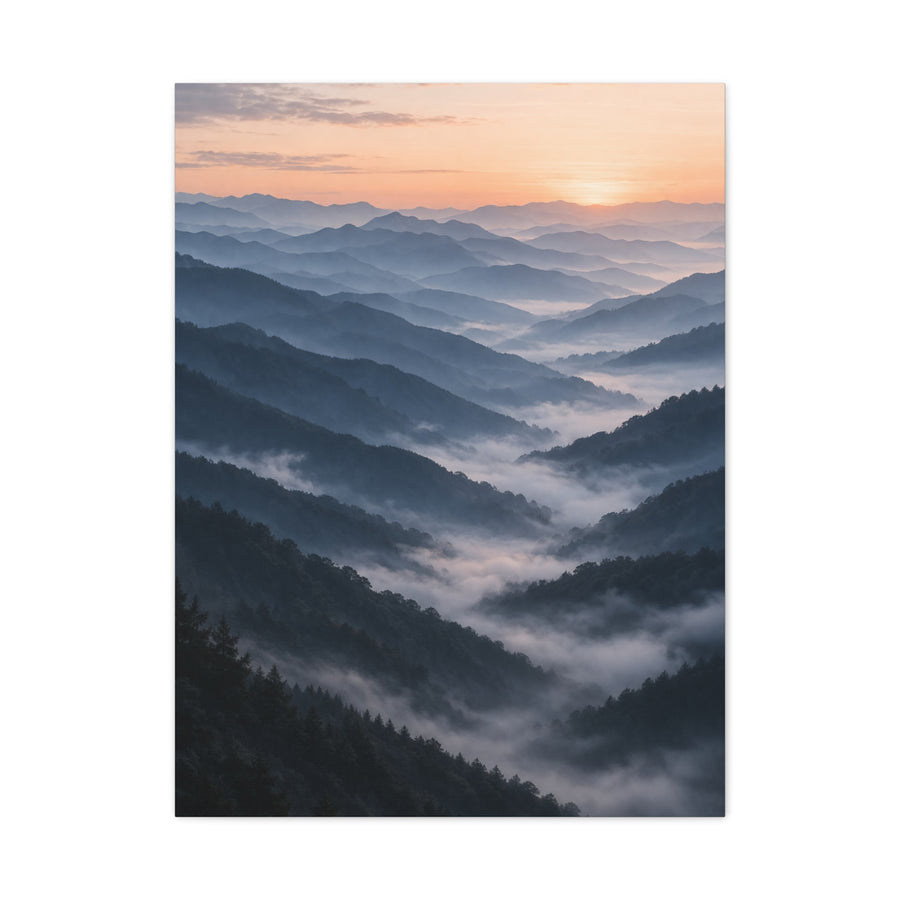 Endless Layered Mountain Ridges Dawn Wall Art & Canvas Print