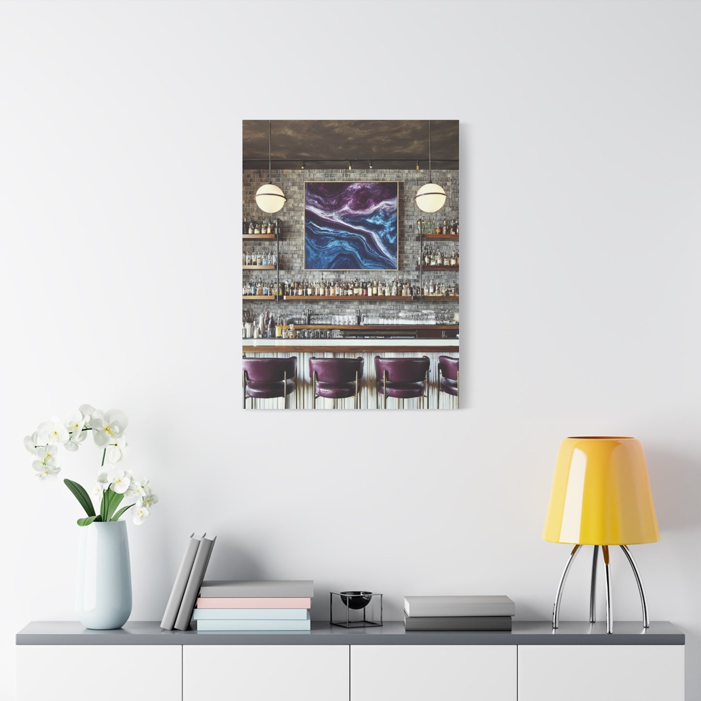 Moody Abstract Luxury Cocktail Bar Wall Art & Canvas Print