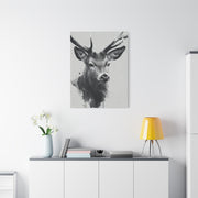 Minimal Ink Wash Deer Portrait Wall Art & Canvas Print
