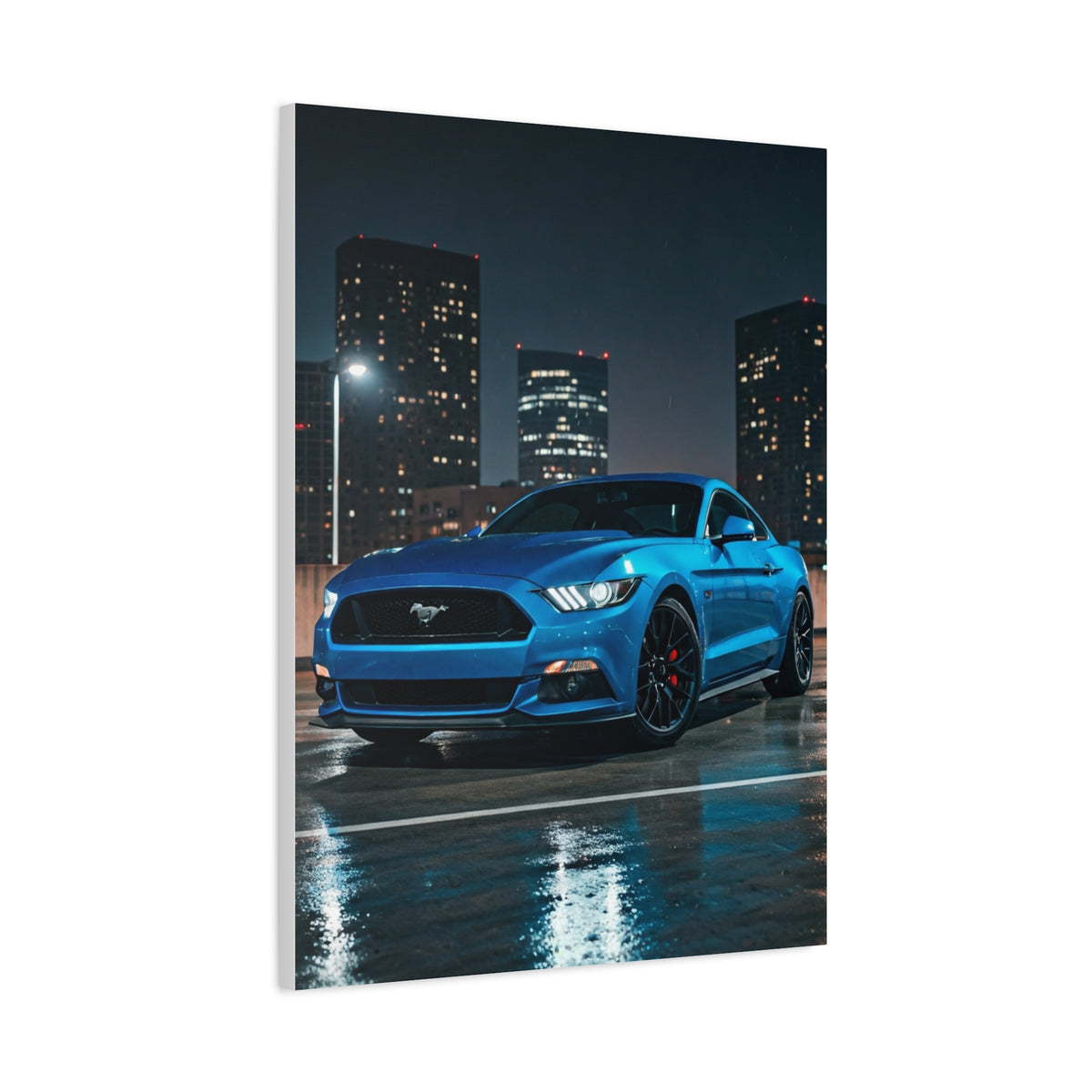 Ford Mustang Dark Horse Rooftop Parking Garage Wall Art & Canvas Prints