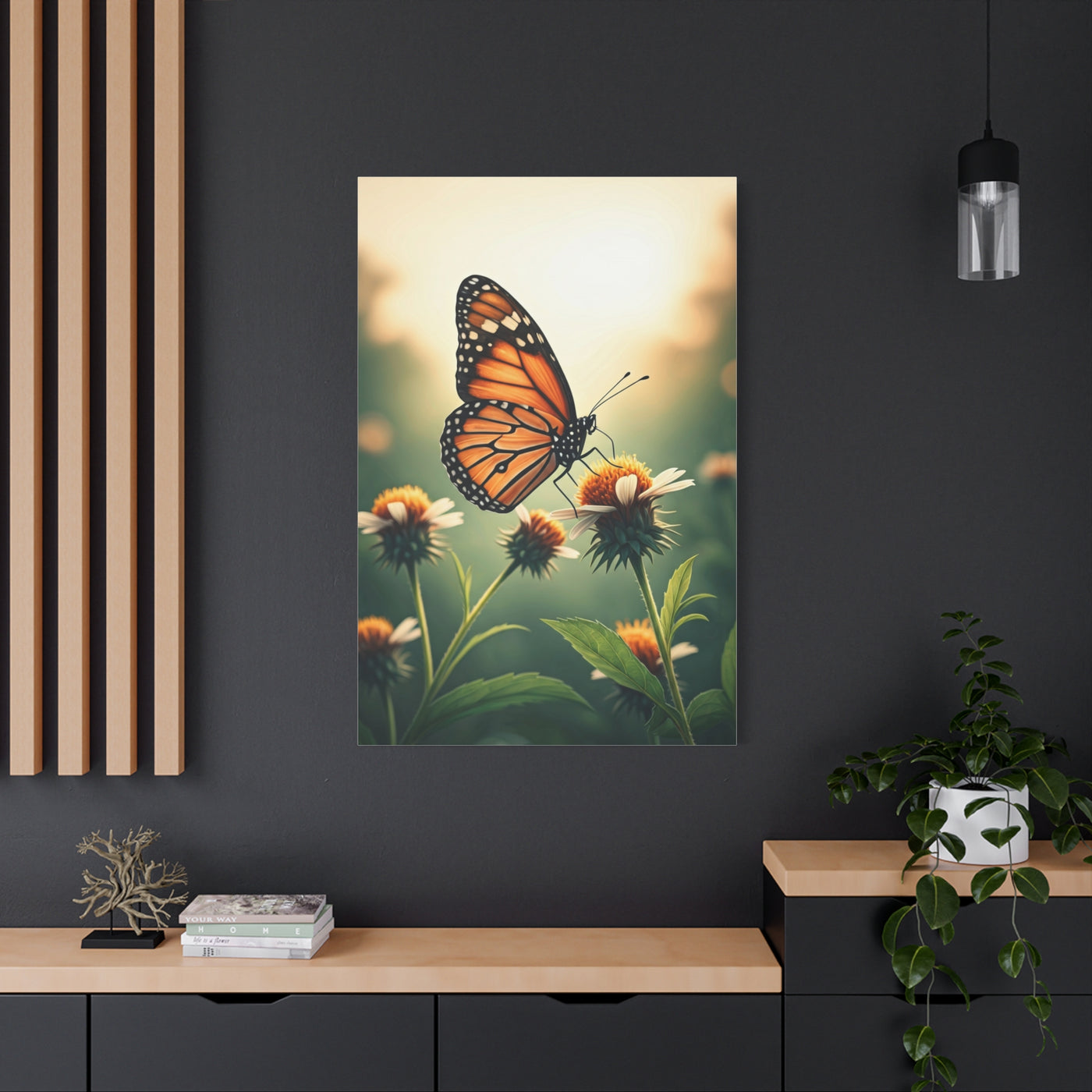 Monarch Butterfly On Wildflower Bloom Wall Art & Canvas Prints