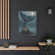 Moonlit Driftwood Whale Tail Wall Art & Canvas Print