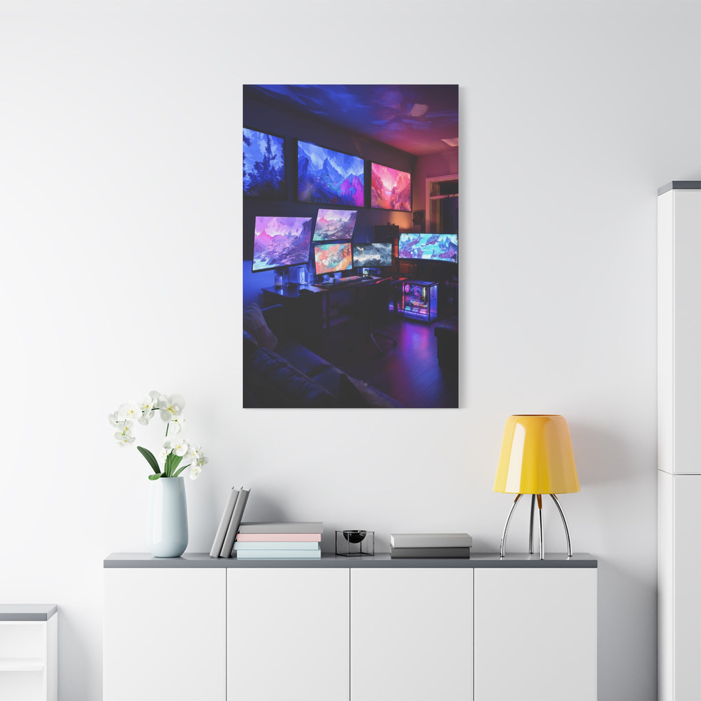Neon Fantasy Gaming Room Wall Art & Canvas Print
