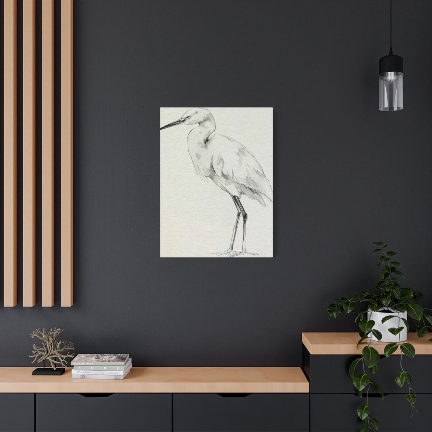 Herons Drawing Wall Art & Canvas Prints