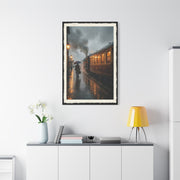 Rainy Train Platform Nostalgia Scene Wall Art & Canvas Print