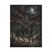 Moonlit Skeleton Rider Desert Journey Wall Art & Canvas Print