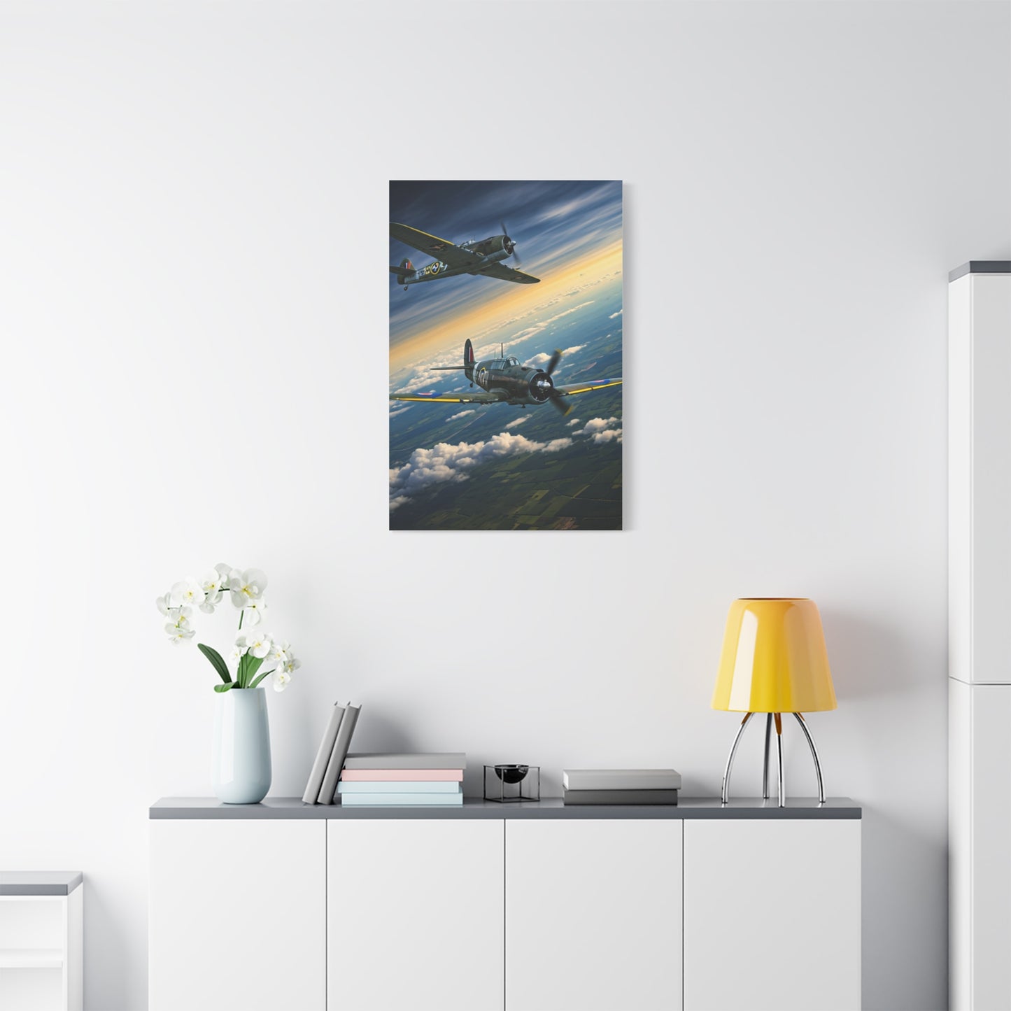 Vintage Warplanes Above the Clouds Wall Art & Canvas Prints