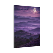 Moonlit Violet Hills Landscape Wall Art & Canvas Print