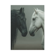 Dual Horse Contrast Portrait Wall Art & Canvas Print