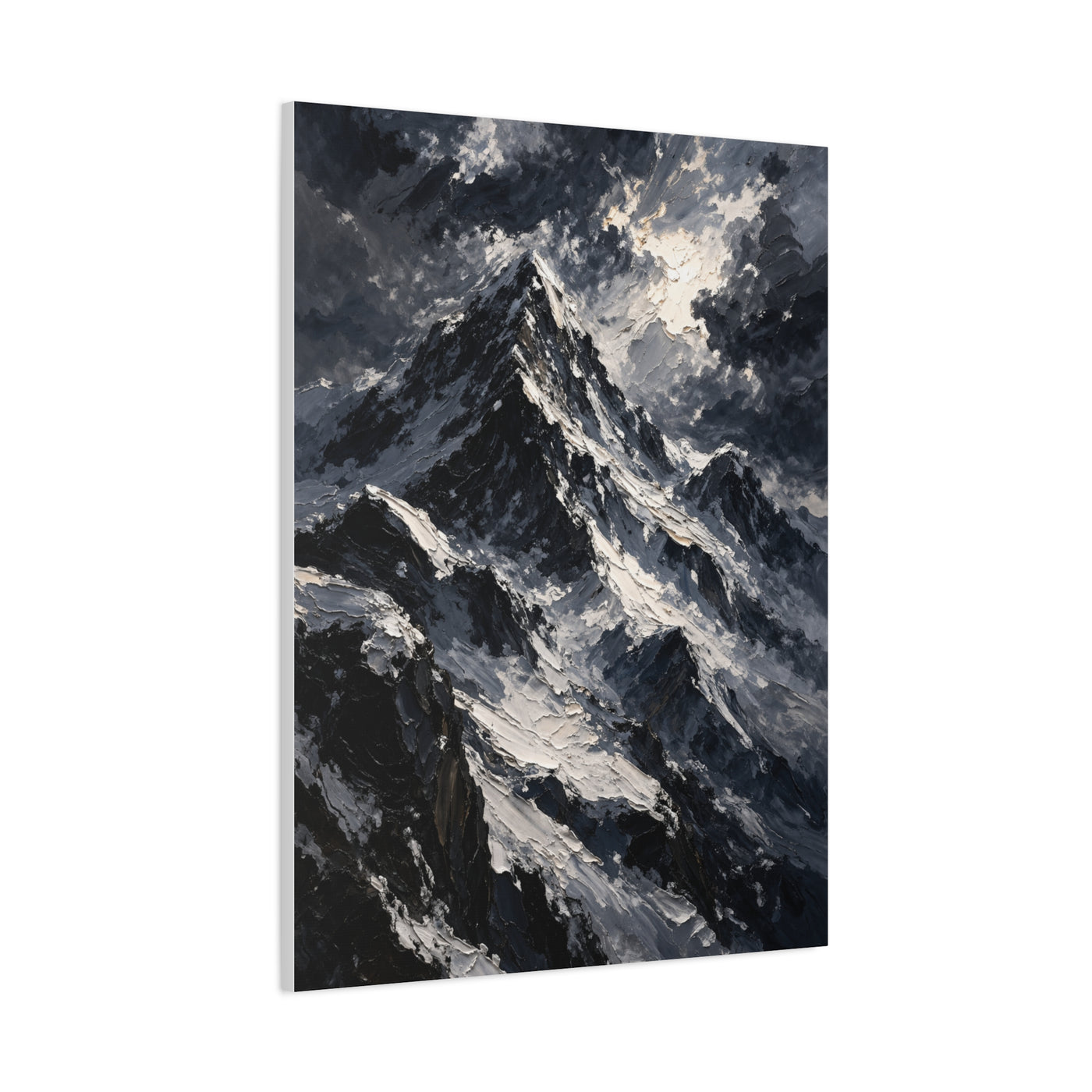 Impasto Oil Alpine Peak Wall Art & Canvas Print