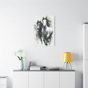 Monochrome Running Horses Abstract Wall Art & Canvas Print