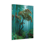 Green Bamboo Grove Mist Path Wall Art & Canvas Print