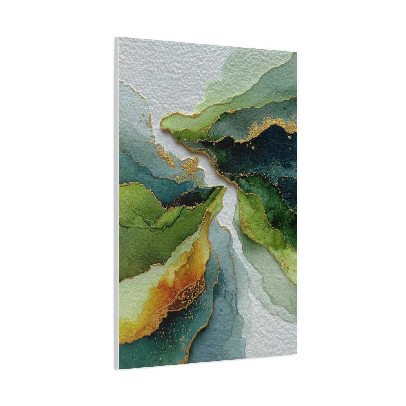 Green Sage and Gold Organic Abstract Wall Art & Canvas Print