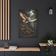 Gothic Greenhouse Flying Barn Owl Wall Art & Canvas Print