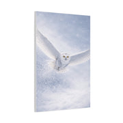 Snowy Owl Winter Flight Minimal Wall Art & Canvas Print