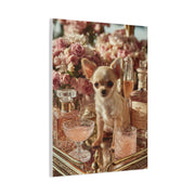 Chihuahua Champagne Bar Cart Wall Art & Canvas Print