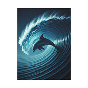 Dolphin Within Ocean Wave Motion Wall Art & Canvas Prints