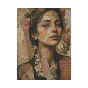 Mixed-Media Feminine Portrait Collage Wall Art & Canvas Print