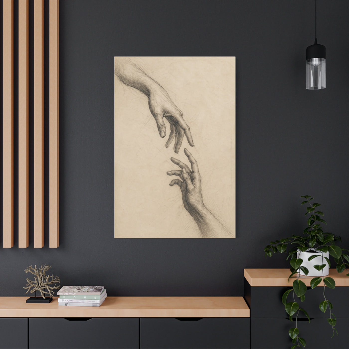 Expressive Hands Charcoal Study Wall Art & Canvas Print