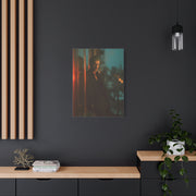 Man Smoking Fire Escape Noir Portrait Wall Art & Canvas Print